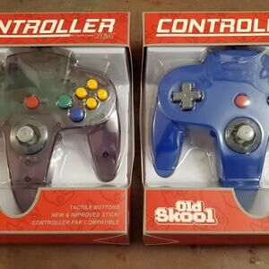 2 N64 Controllers - Atomic Purple & Blue (NEW) - Nintendo64 - Nintendo Old Skool